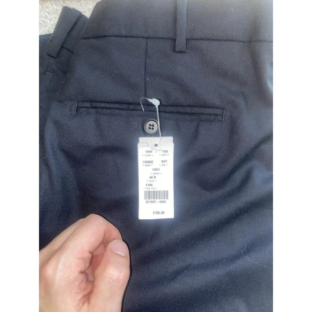 Richards Greenwich Mens Dress Pants 38 (40R) Dark Blue Wool Pleated Trousers NWT
